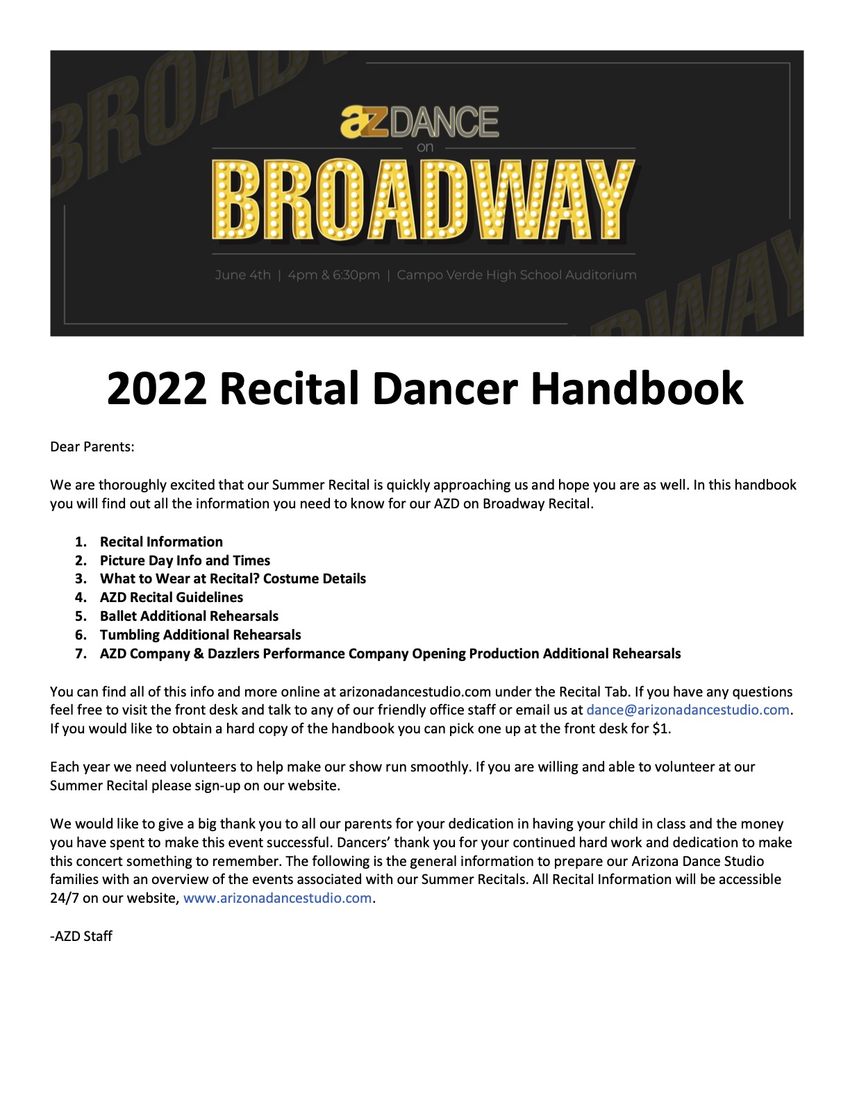 2022 Recital Dancer Handbook 1